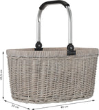  Einkaufskorb Nachhaltig Stabil Natur - Weide 22 L Beige 46,5 X 31 X 29 Cm - Grau
