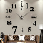  Moderne Mute DIY Große Wanduhr Home Office Decor Geschenk (Silber)