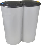  Deuba Mülleimer 50 L Duo 2fach Trennsystem 2x25L Druckknopf-Automatik Küche Abfalleimer Müllbehälter Mülltrennung Büro, Farbe:schwarz - Black - Noir