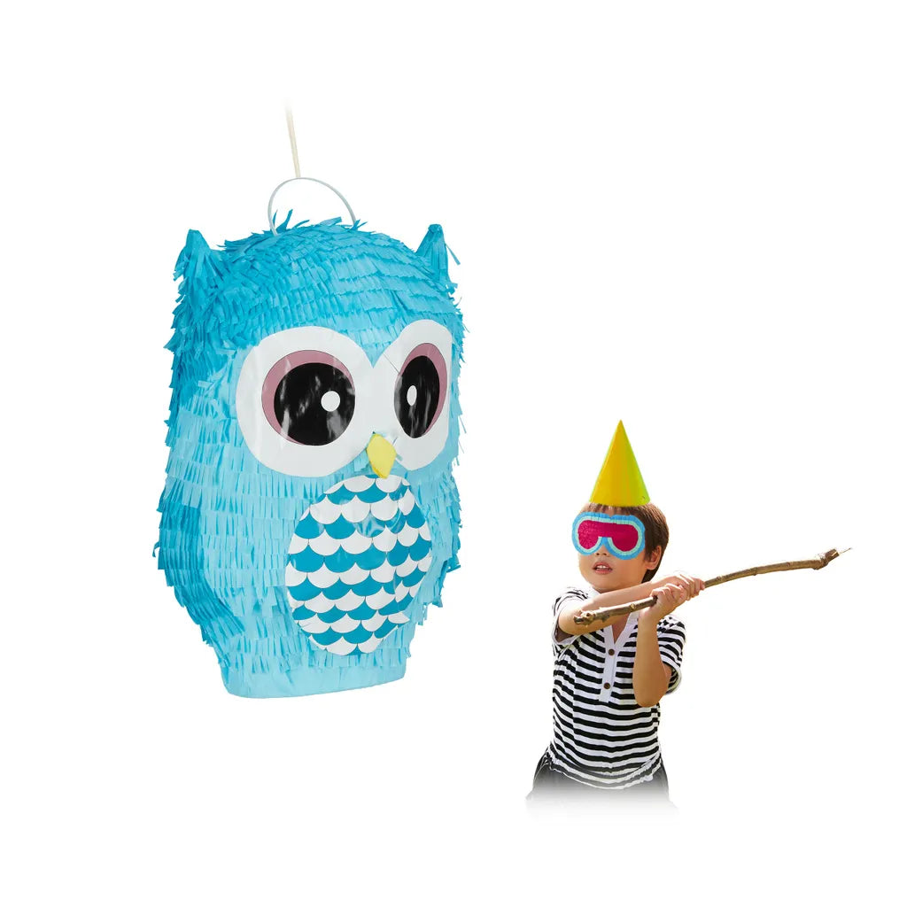 Relaxdays Pinata Eule Blau