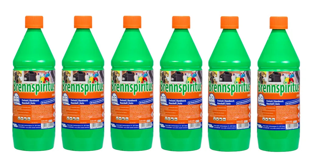  Robbyrob Brennspiritus 6x 1 Liter Schnellanzünder Alkoholreiniger