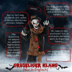  Outsunny 1,7m Halloween Dekoration Horror-Clown Mit Spezialeffekten Und Soundfunktion Rote Augen Mit Leuchtern Gruselige Clown