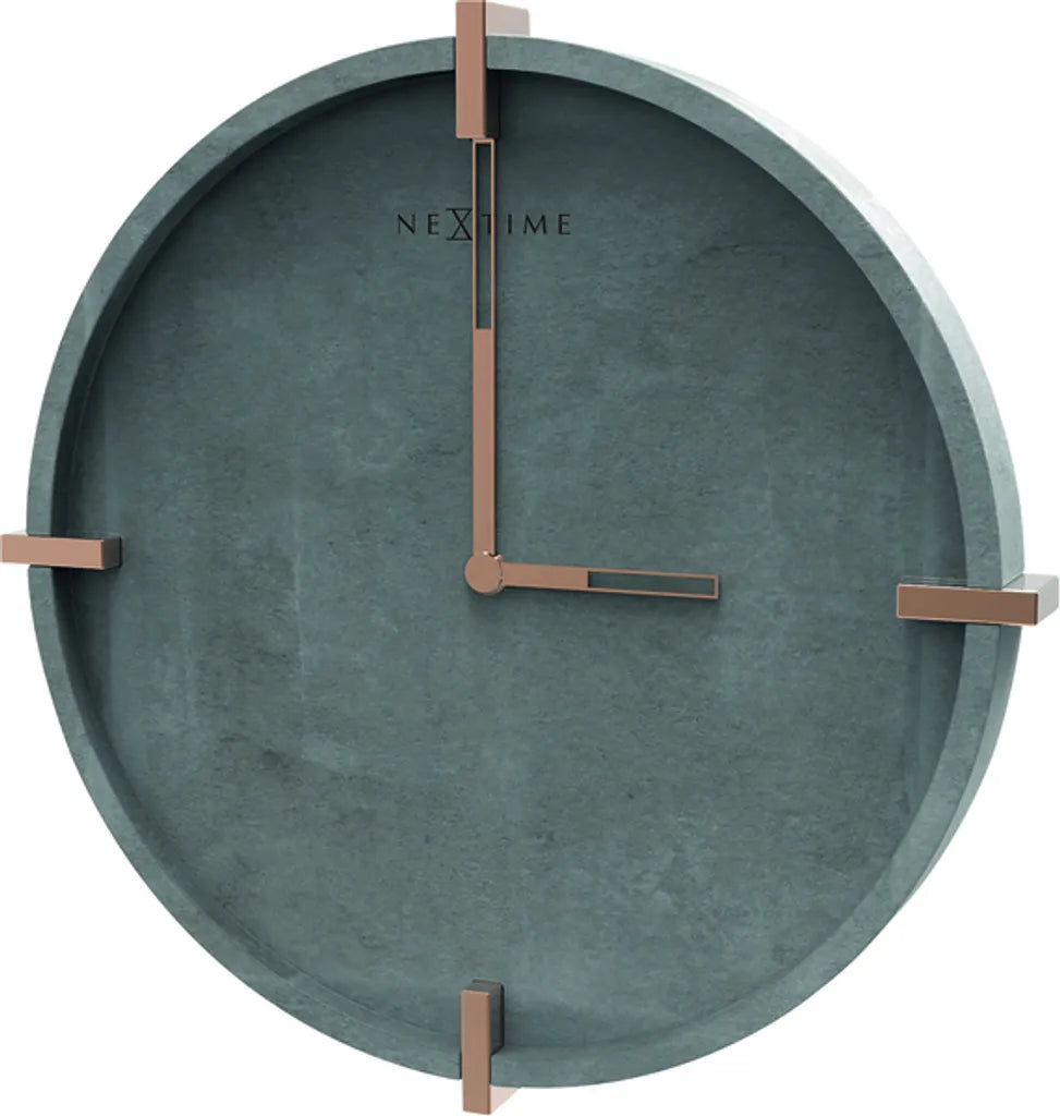  NeXtime Wanduhr NX3515 Mohawk Wall, Lautlos, Rund, ø 32cm, Grau, Beton, Rosegold