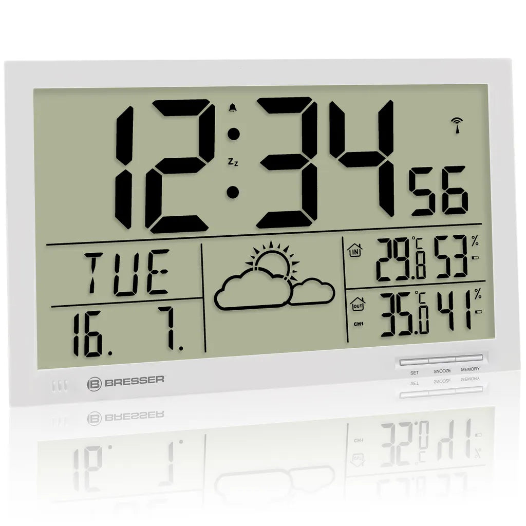  Bresser Wetterstation MyTime Jumbo37 Cm Weiß 2-teilig