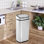  HOMCOM Mülleimer Automatik Mit Sensor Abfalleimer Küche Edelstahl 50/68L Silber (68L)