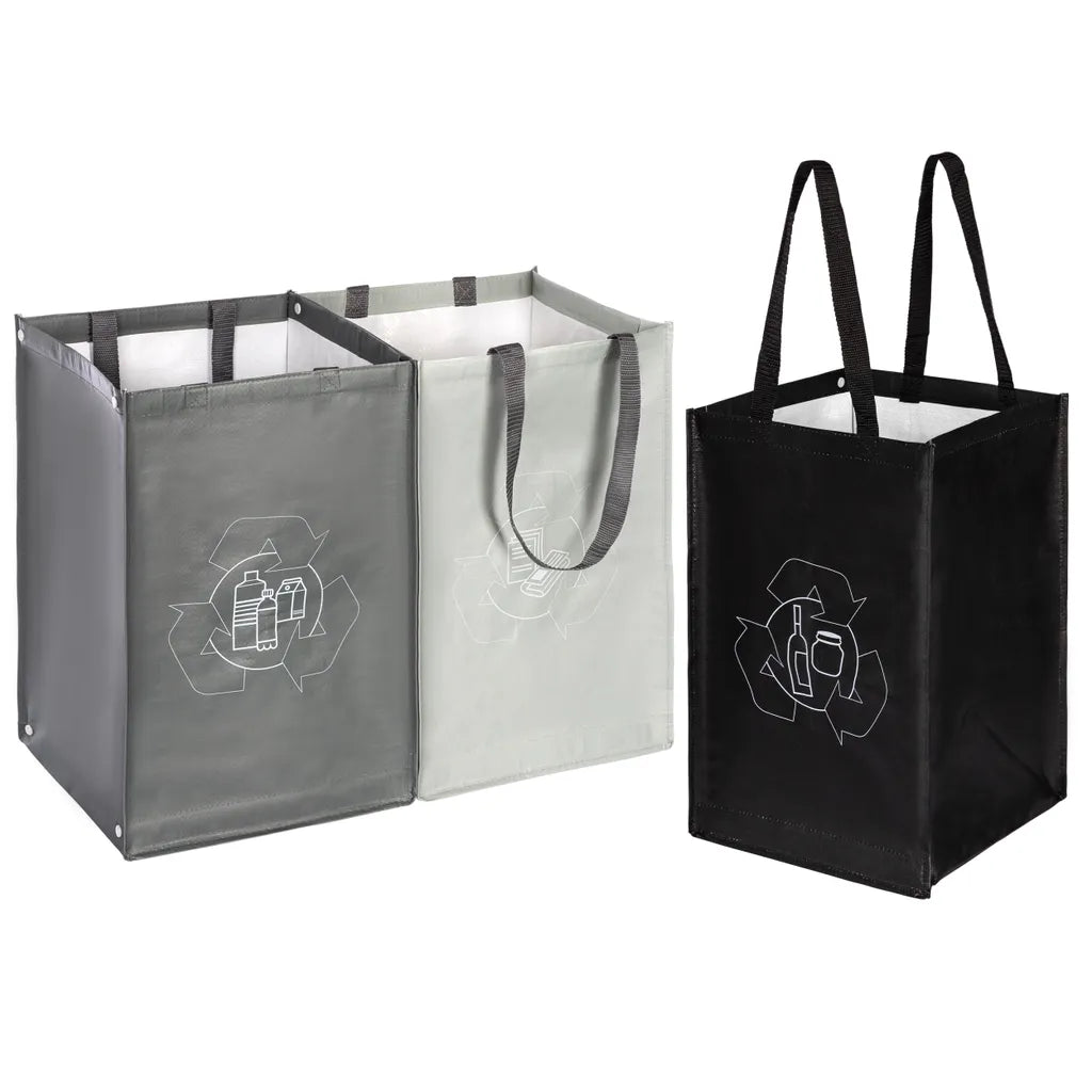  ONVAYA® Mülltrennsystem 3fach | Abfalltrennsystem Aus Taschen | Einzelne Taschen Für Papier, Plastik Und Glas Jeweils 44L | Einfach Zu Tragen Und Abzuwischen | Mülltrennsystem Für Die Küche