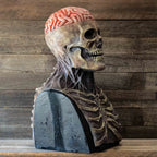  Halloween Schädelmaske Mit Zauberhut Gruselige Vollkopf Skelett Kopfbedeckung Biochemisch Realistische Latexmaske Für Erwachsene