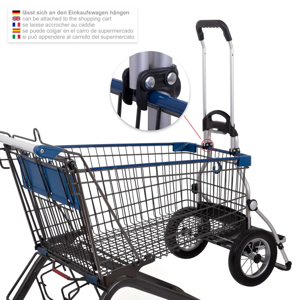  Andersen Einkaufstrolley Royal Mit Metallspeichenrad 25 Cm Und 45 Liter Einkaufstasche Wismar Schwarz/blau Mit Kühlfach, Aluminiumgestell Klappbar