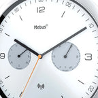  Mebus Funk-Wanduhr Mit Thermometer Und Hygrometer / Quarz-Uhrwerk / 26 Cm Durchmesser / Rund