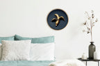  MuchoWow® Wanduhr Uhr Küche Wohnzimmer Deko Holz Ø 30 Cm Goldene Banane Auf Dunklem Hintergrund