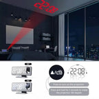  Projektionswecker, Digital Wecker Mit Projektion 180 °, Radiowecker Mit USB-Anschluss Großem LED-Anzeige Snooze Dual-Alarm,4 Projektionshelligkeit Mit Automatischem Dimmer, 32FM Radio