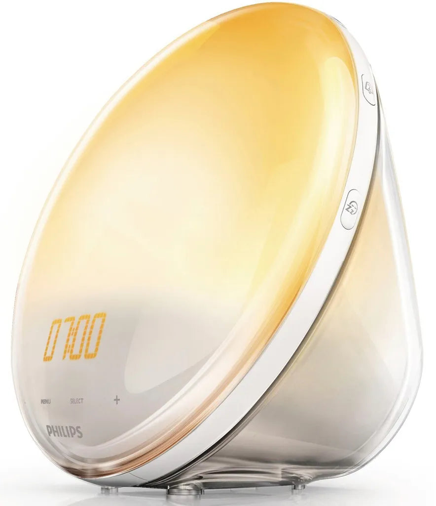 Philips HF3519/01 Wake-up Light (Sonnenaufgangfunktion, Digitales Fm Radio, Tageslichtwecker) Weiß