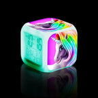  Digital Wecker Einhorn LED Beleuchtung Kinder Einhornwecker Cartoon Wecker 8*8*8cm