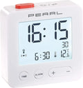 Pearl Digitaler Reise Funkwecker Mit Thermometer & Datum Beleuchtetes XL Display Weiss