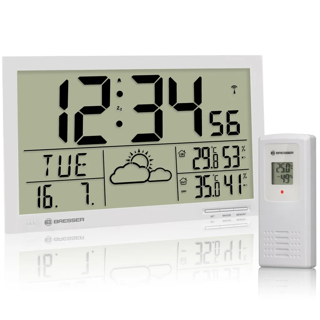  Bresser Wetterstation MyTime Jumbo37 Cm Weiß 2-teilig
