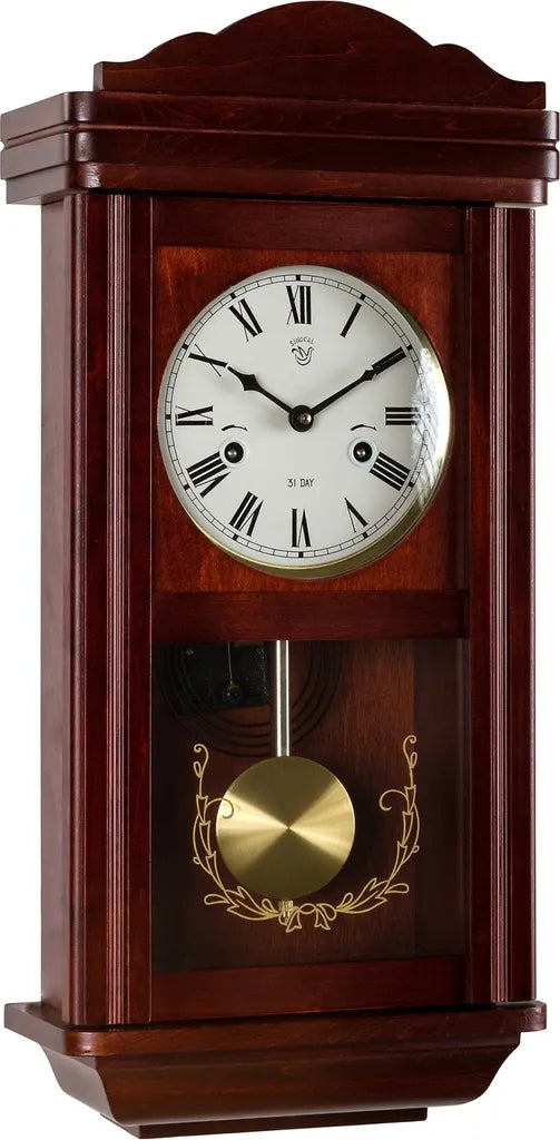  Wanduhr Pendeluhr Regulator Antik Mechanisch Mahagoni Holz Uhr Theseus