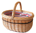  Einkaufskorb Mit Einlage, Vollweide, Braun, T 44cm X B 33cm X H 23cm, Weidenkorb