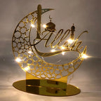  Ramadan Eid Mubarak Dekorationen LED Eid Mubarak Acryl Ornamente Mond Sterne, Muslim Festival Dekorationen