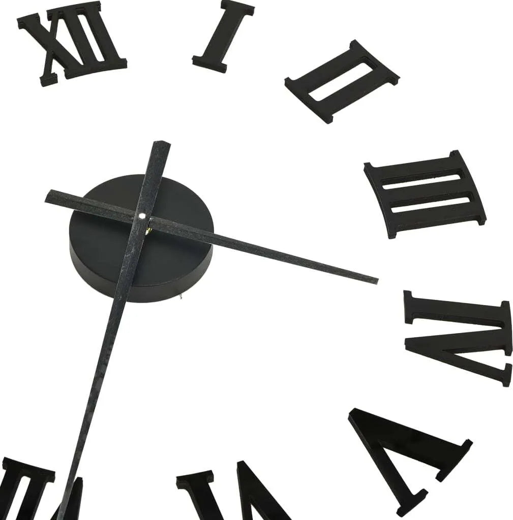  VidaXL 3D-Wanduhr Modernes Design Schwarz 100 Cm XXL