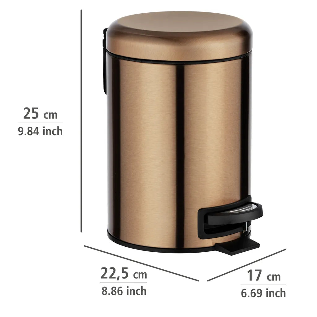 Wenko Kosmetik Treteimer Leman Metallic-Kupfer 3 L
