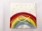  20 Servietten Rainbow Fische Regenbogen 3-lagig 33x33cm Taufe Geburt Kommunion Ichtys, Farbe:white