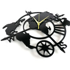  Silent Wanduhr Weltkarte Original Holzdekor
