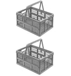  2X Einkaufskorb Mit Griffen Klappbox EMMA 18,5L Grau Keeeper 38x28x21