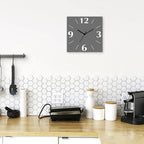  ARTland Wanduhr Auf Alu Quarzuhr - Schwarzer Zeiger Trendfarbe Grau Größe: 30x30 Cm