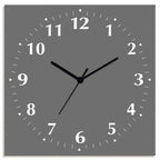  ARTland Wanduhr Auf Alu Quarzuhr - Schwarzer Zeiger Trendfarbe Grau Größe: 30x30 Cm