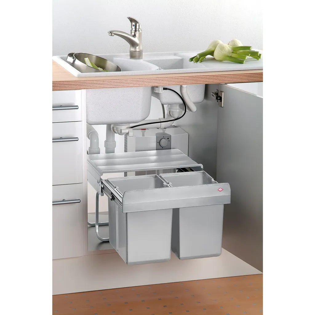  WESCO Trio Shorty 3-fach Einbau-Abfallsammler, Alugrau