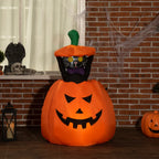  Outsunny 115 Cm Halloween Deko Aufblasbar Kürbisgeist Mit Beweglicher Katze Helloween-Gartendeko Mit LED Lichter Wasserdicht Für Indoor Außen Hof Rasen Haus Halloween Party