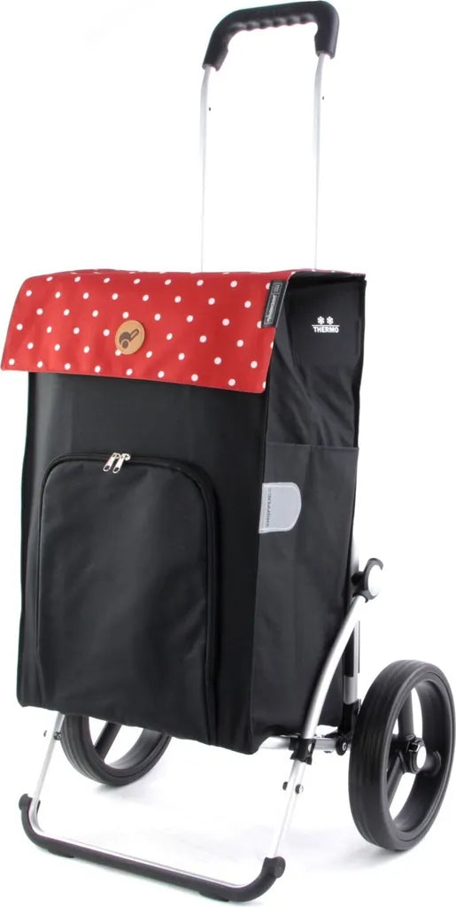  Andersen Shopper Royal Alu Klappbar Mit 3-Speichenrad Ø 25cm Und 45 Liter Tasche Malit Rot Mit Kühlfach