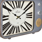  [en.casa]® Wanduhr Alter Fernseher Mit Analoger Anzeige - 33 X 5 X 27 Cm - Mehrfarbig - Glas