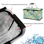  Einkaufskorb Faltbar Mit Thermofunktion "Flower" Grün