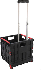  Einkaufswagen Korb Transporter Einkaufstrolley Mit Räder Klappbarer Teleskopgriff Aluminium Kunststoff 40 X 36 X 95 Cm Klappwagen