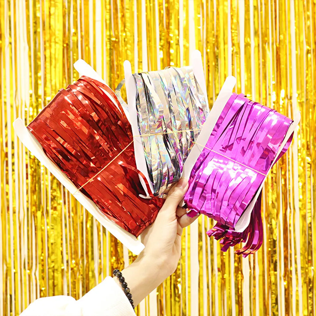  5x Lametta Vorhang 100x200 Cm Deko Weihnachten Silvester Fasching Karneval Gold Glitzer Türvorhang Party Fransenvorhang Fotoshooting Hochzeit Feiertagsschmuck
