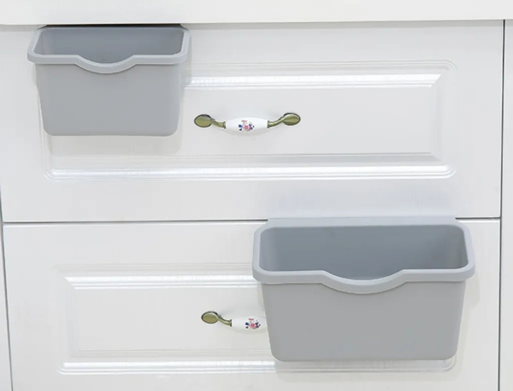  Hänge Eimer Für Die Schranktür [20,3x13,5x12,5cm] Mülleimer Hängend | Abfalleimer FürMüll | Abfallsammler Für Die Küche | Abfall Korb Zum Einhängen | Auch Für Auto, Wohnmobil, LKW Geeignet [grau]
