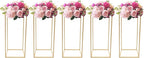 5 Er Set Blumenständer Metall Blumentopf Ständer Blumensäule Gold 60cm Für Hochzeitsdekoratio, Party