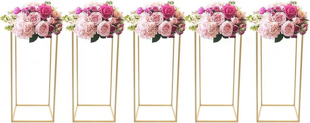  5 Er Set Blumenständer Metall Blumentopf Ständer Blumensäule Gold 60cm Für Hochzeitsdekoratio, Party