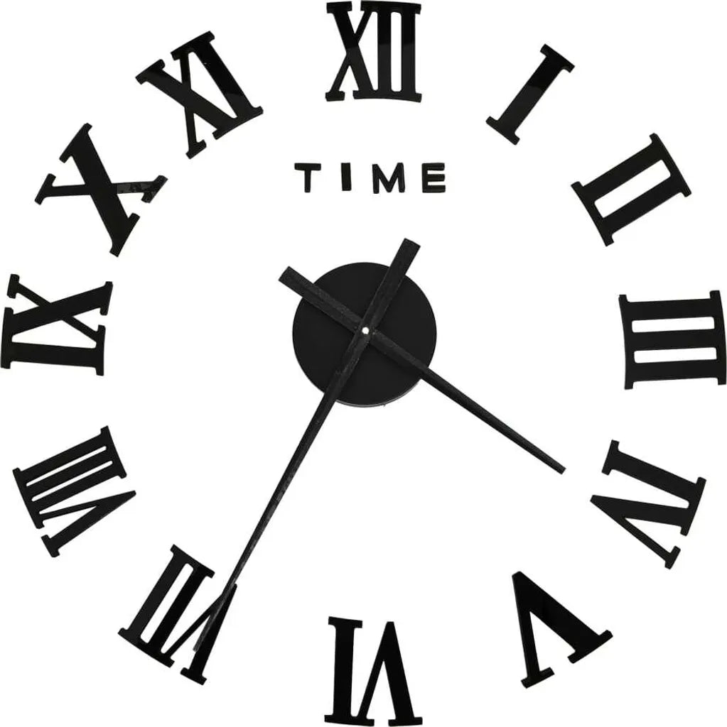  VidaXL 3D-Wanduhr Modernes Design Schwarz 100 Cm XXL