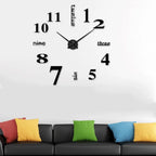  Moderne Mute DIY Große Wanduhr Home Office Decor Geschenk (Silber)