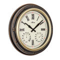  Atlanta 4546 Wanduhr Quarz Analog Antik-Optik Mit Thermometer