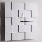 DESIGN WANDUHR 3D PLATES | 30cm Quadratische Küchenuhr Moderne Wanduhr