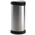  CURVER_DECOBIN Abfalleimer 40L Mit Drücker Silber Metallic_240641