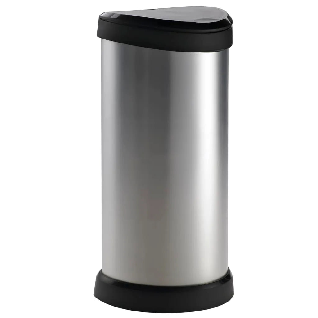  CURVER_DECOBIN Abfalleimer 40L Mit Drücker Silber Metallic_240641