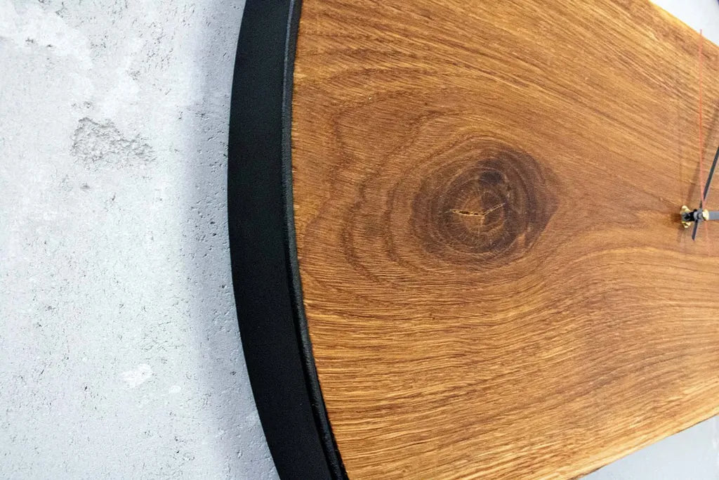  XXL Wanduhr Mit Stahlrahmen Aus Massiver Eiche Ø 58 Cm Von Holz4home® : Ø 58