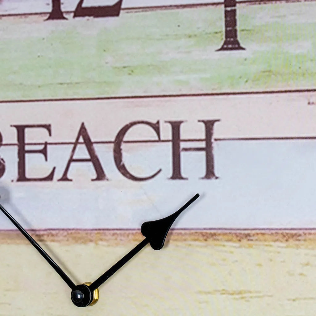  Wanduhr D45cm Beach Bunt Holz Uhr Maritim Wanddeko Strand Sommer Rainbow Deko