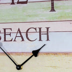  Wanduhr D45cm Beach Bunt Holz Uhr Maritim Wanddeko Strand Sommer Rainbow Deko