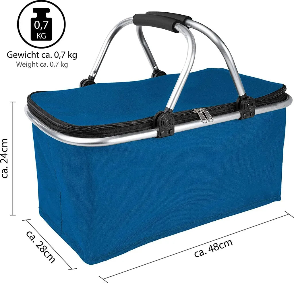  ONVAYA® Einkaufskorb Faltbar Mit Kühlfunktion | Dunkelblau | Faltkorb Mit Deckel | Isolierkorb | Einkaufstasche | Klappkorb | Thermokorb Klappbar
