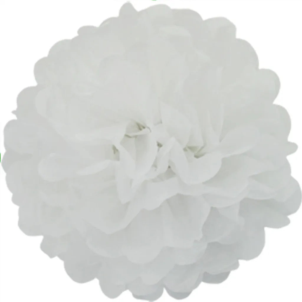  Pompons Aus Seidenpapier 12cm, 1 Stück, Farbauswahl:weiß 029